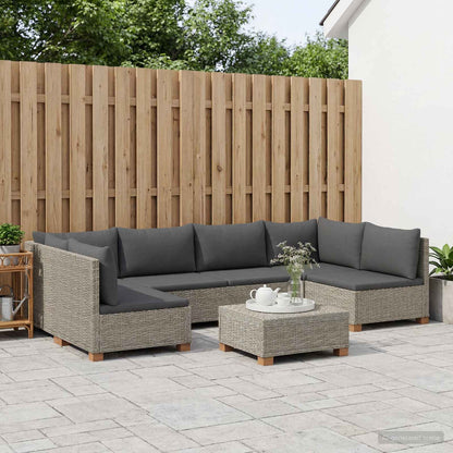 vidaXL 7 pcs Rattan Lounge Set with Cushions GENDT Natural Rattan 3