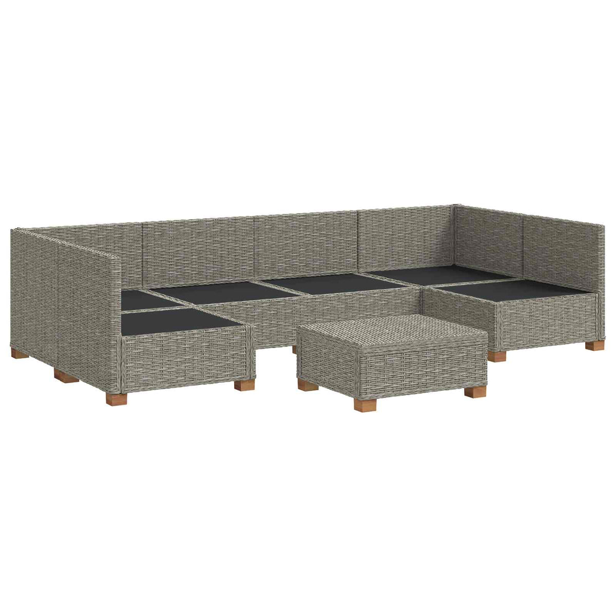 vidaXL 7 pcs Rattan Lounge Set with Cushions GENDT Natural Rattan 4