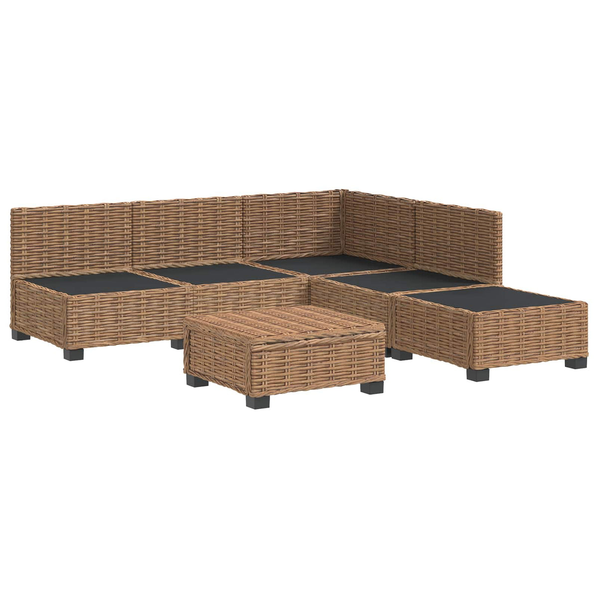 vidaXL 6 pcs Rattan Lounge Set with Cushions GENDT Natural Rattan 4