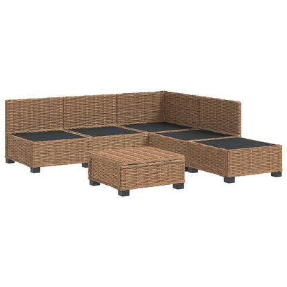 vidaXL 6 pcs Rattan Lounge Set with Cushions GENDT Natural Rattan 4
