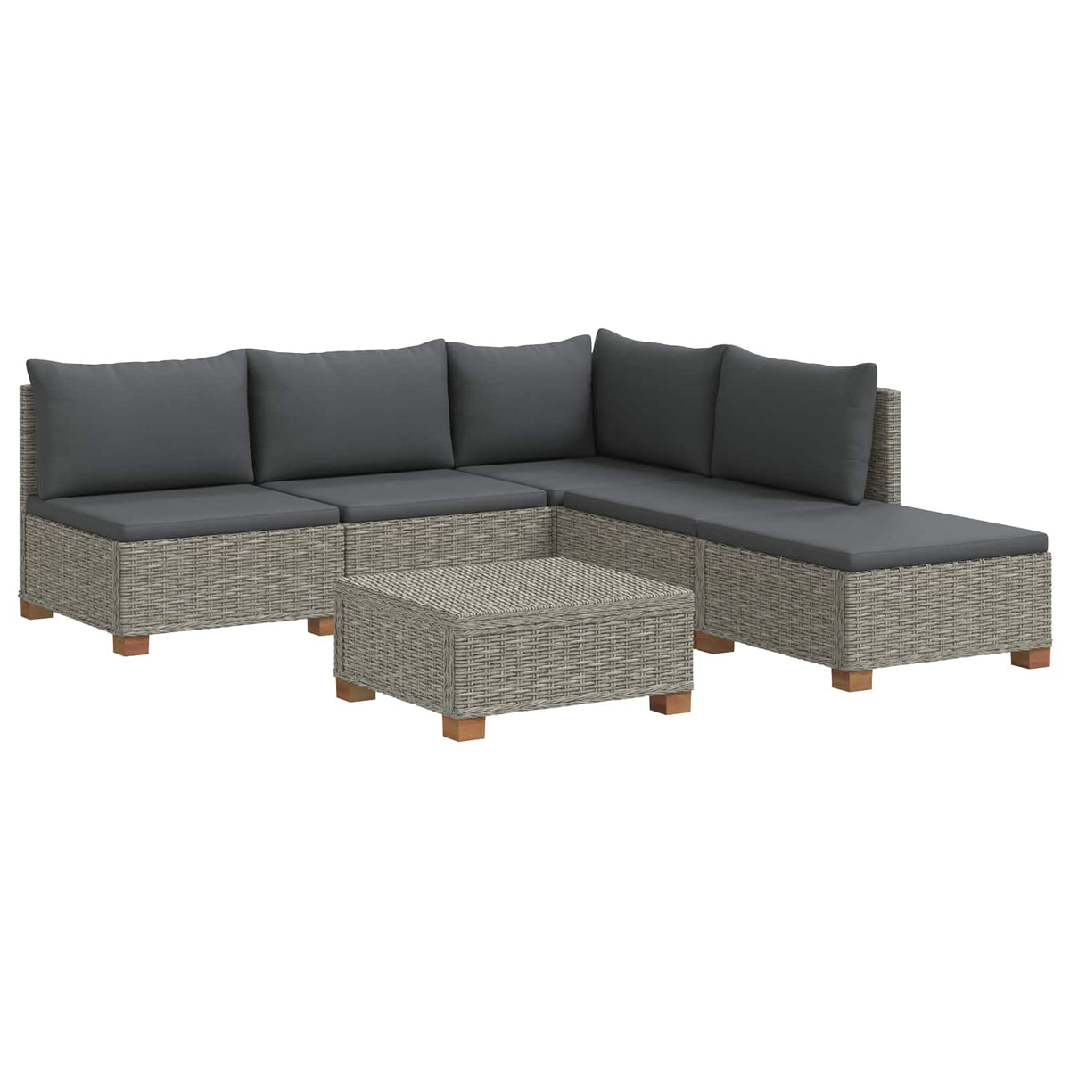 vidaXL 6 pcs Rattan Lounge Set with Cushions GENDT Natural Rattan 2