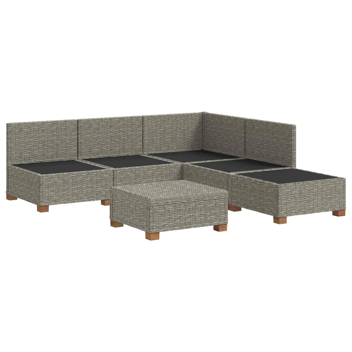 vidaXL 6 pcs Rattan Lounge Set with Cushions GENDT Natural Rattan 4