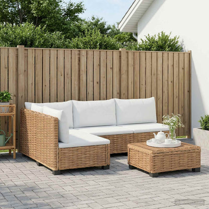 vidaXL 5 pcs Rattan Lounge Set with Cushions GENDT Natural Rattan 3
