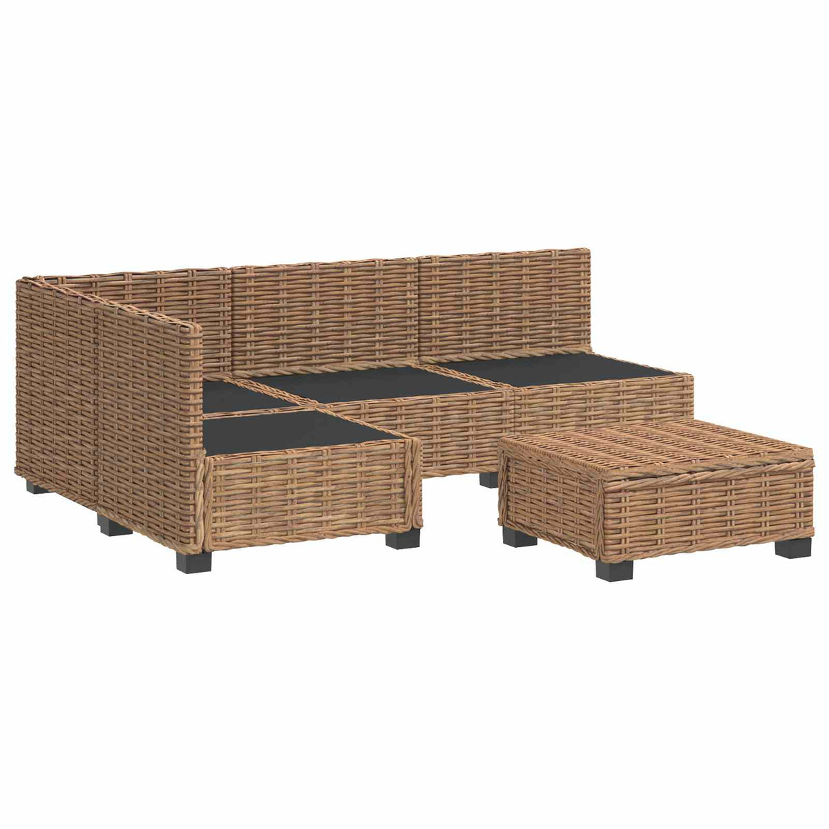 vidaXL 5 pcs Rattan Lounge Set with Cushions GENDT Natural Rattan 4