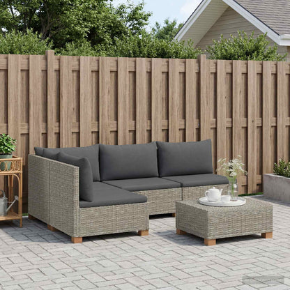 vidaXL 5 pcs Rattan Lounge Set with Cushions GENDT Natural Rattan 3
