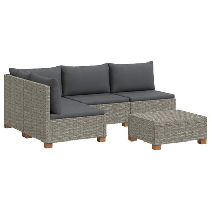 vidaXL 5 pcs Rattan Lounge Set with Cushions GENDT Natural Rattan 2