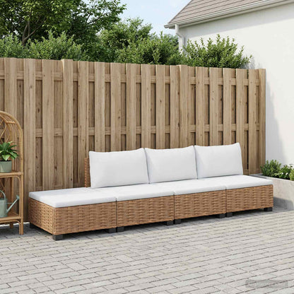 vidaXL 4 pcs Rattan Lounge Set with Cushions GENDT Natural Rattan 3