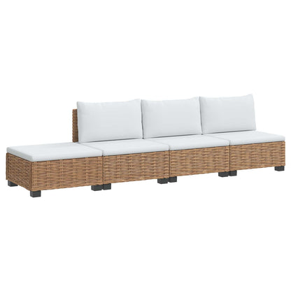 vidaXL 4 pcs Rattan Lounge Set with Cushions GENDT Natural Rattan 2