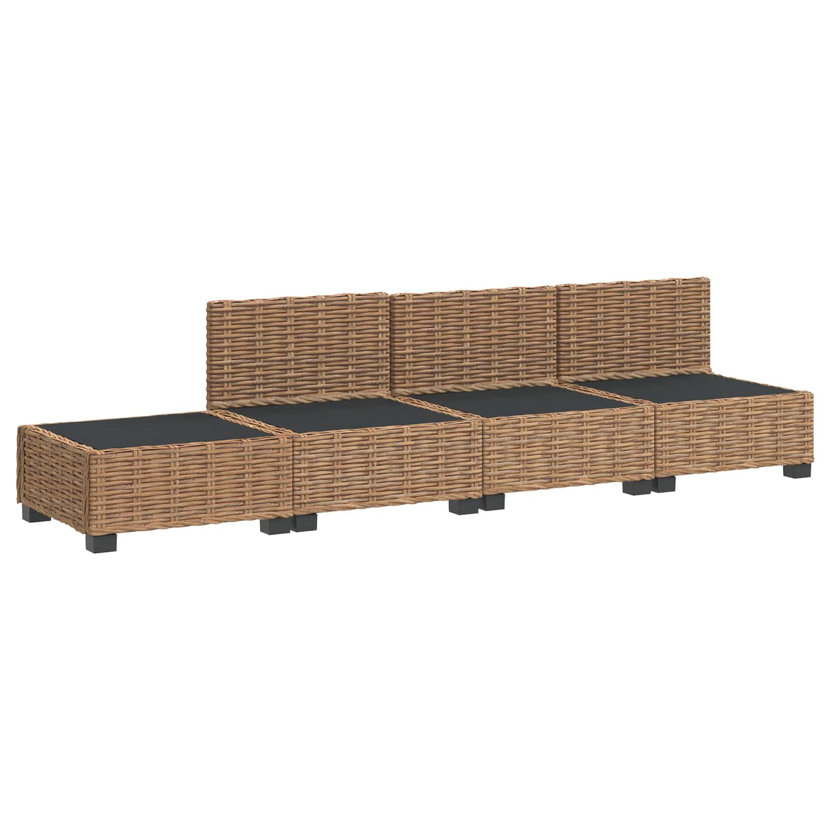 vidaXL 4 pcs Rattan Lounge Set with Cushions GENDT Natural Rattan 4