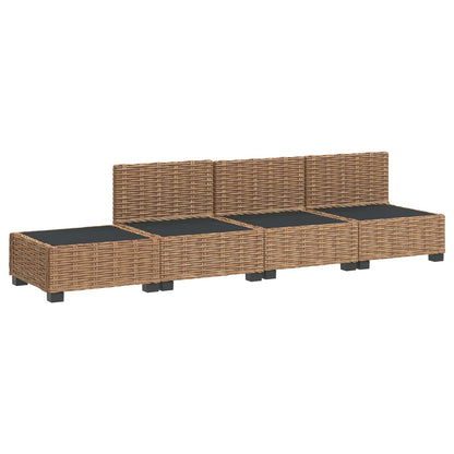 vidaXL 4 pcs Rattan Lounge Set with Cushions GENDT Natural Rattan 4