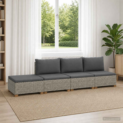 vidaXL 4 pcs Rattan Lounge Set with Cushions GENDT Natural Rattan 1