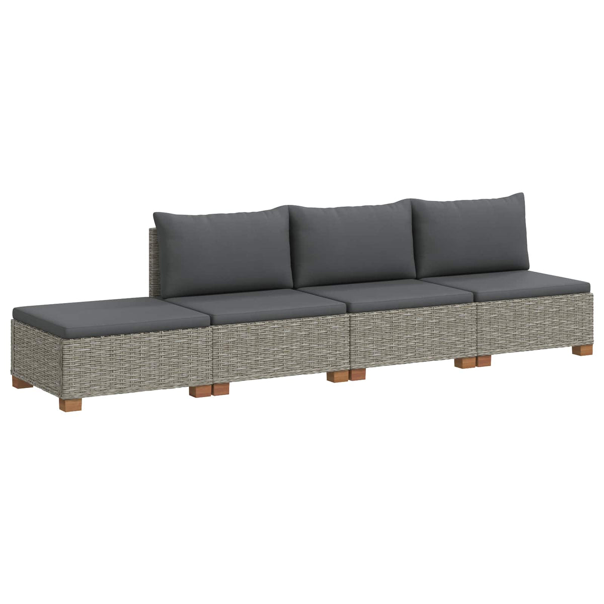 vidaXL 4 pcs Rattan Lounge Set with Cushions GENDT Natural Rattan 2