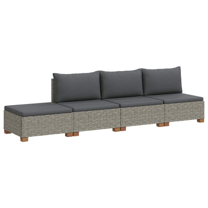 vidaXL 4 pcs Rattan Lounge Set with Cushions GENDT Natural Rattan 2