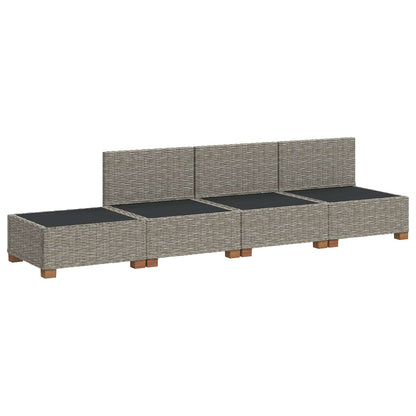 vidaXL 4 pcs Rattan Lounge Set with Cushions GENDT Natural Rattan 4