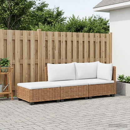 vidaXL 3 pcs Rattan Lounge Set with Cushions GENDT Natural Rattan 3
