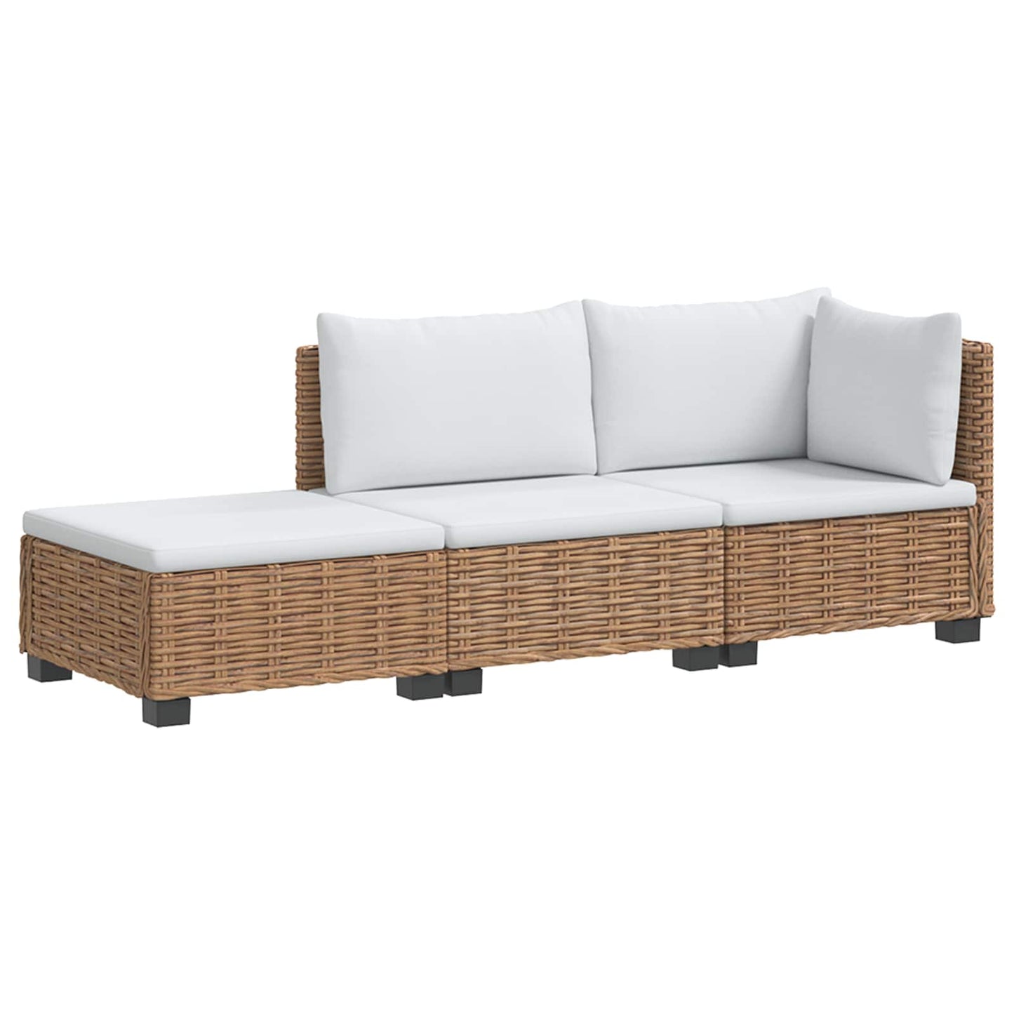 vidaXL 3 pcs Rattan Lounge Set with Cushions GENDT Natural Rattan 2
