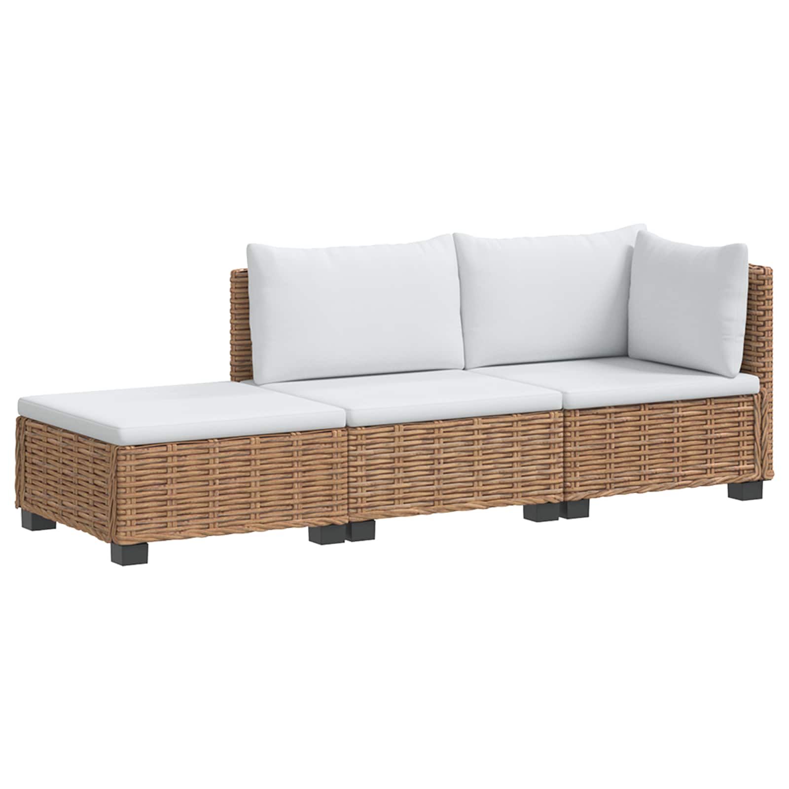vidaXL 3 pcs Rattan Lounge Set with Cushions GENDT Natural Rattan 2