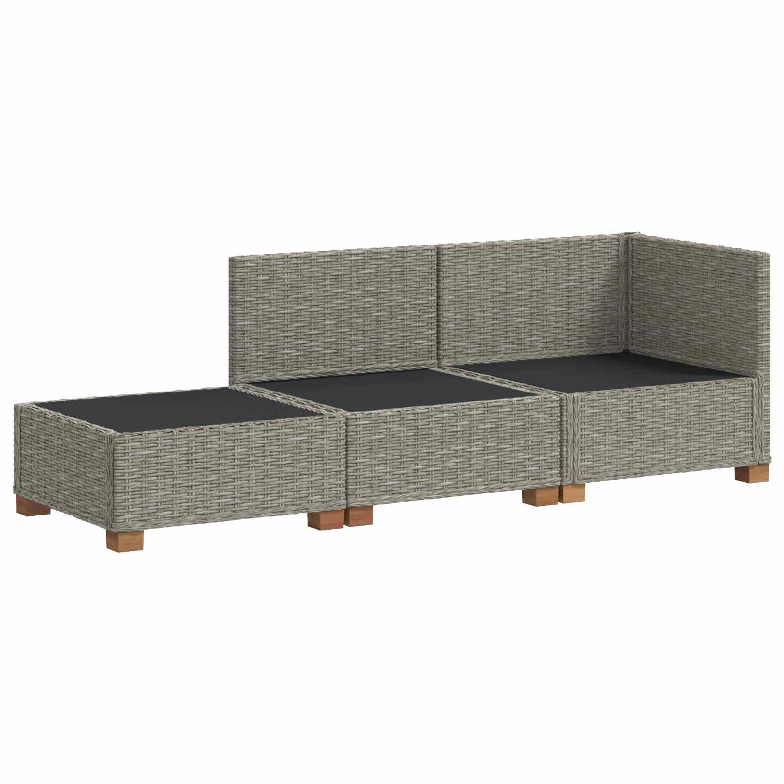 vidaXL 3 pcs Rattan Lounge Set with Cushions GENDT Natural Rattan 4