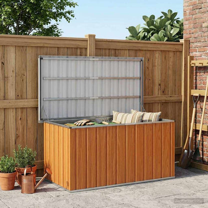 Outdoor Storage Box Wood Galvanised Steel 129 cm 65 cm 67 cm