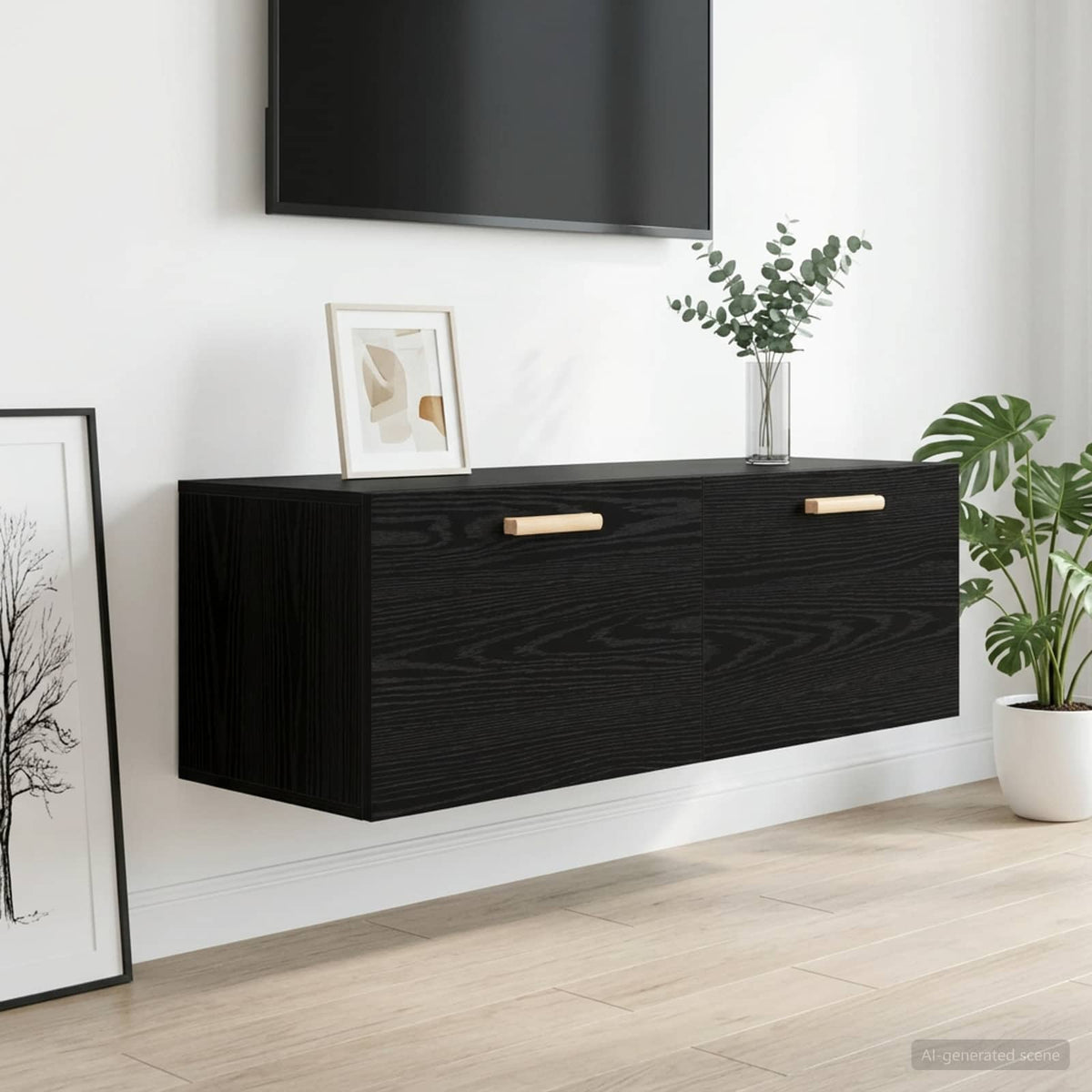 Wall Cabinet 100x36,5x35 cm Engineered Wood Black oak