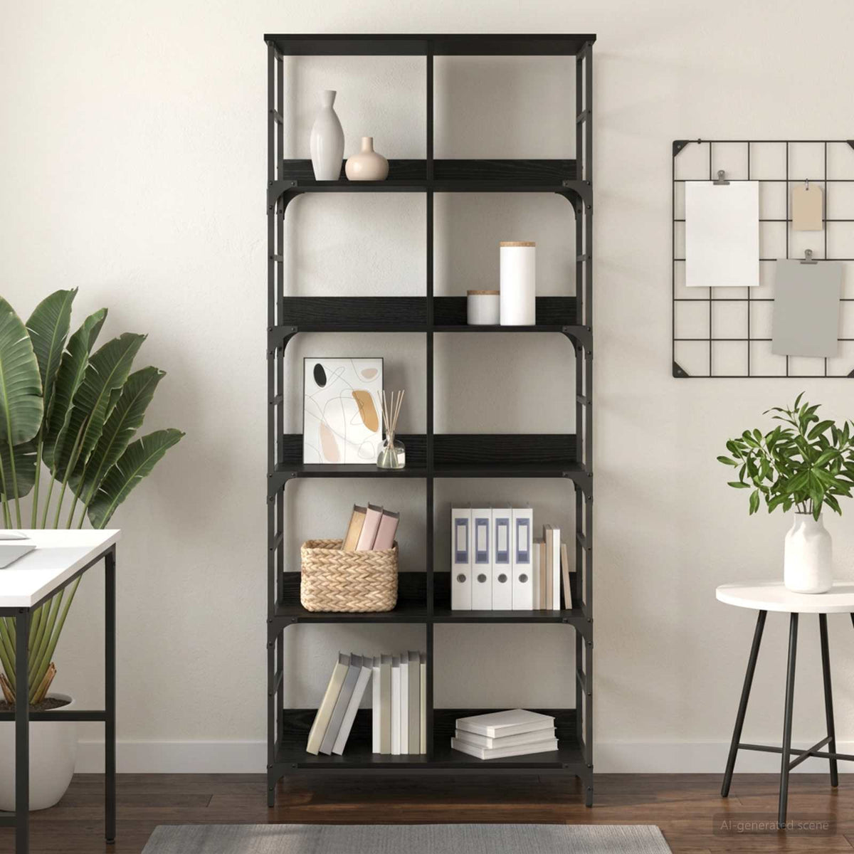 Bookshelf 78.5x33x188.5 cm Engineered Wood Black oak