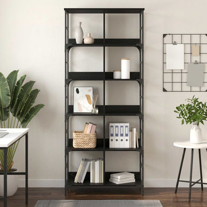 Bookshelf 78.5x33x188.5 cm Engineered Wood Black oak