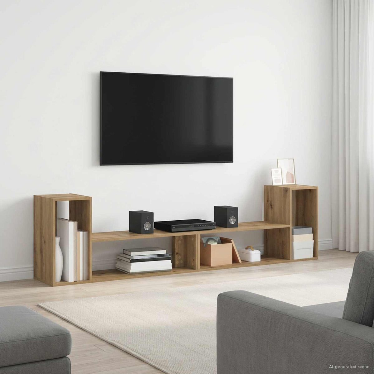 TV Cabinets 2 pcs 75x30x50 cm Engineered Wood Artisan oak 100 cm