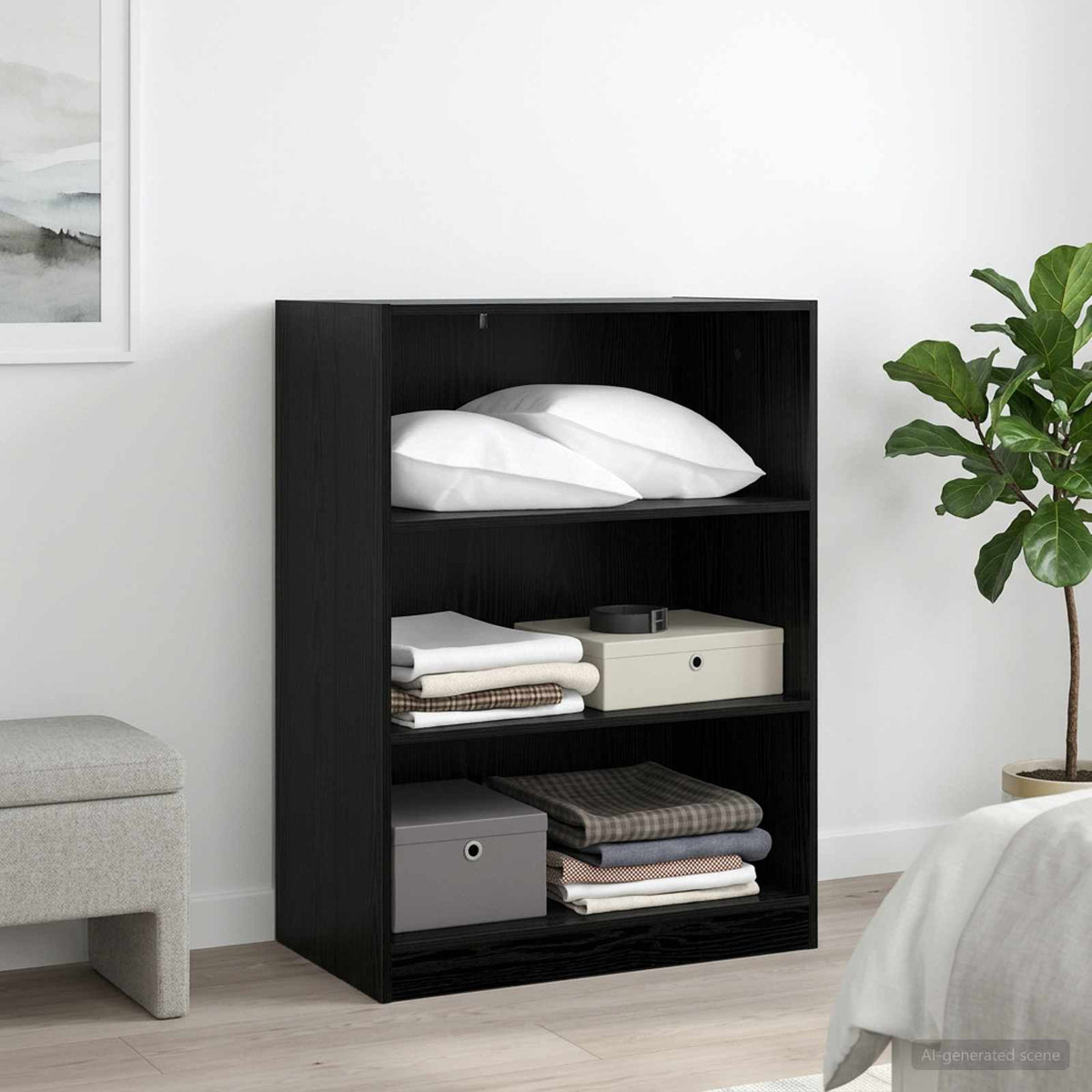 Wardrobe Engineered Wood without Rod Black oak 77 x 48 x 102 cm