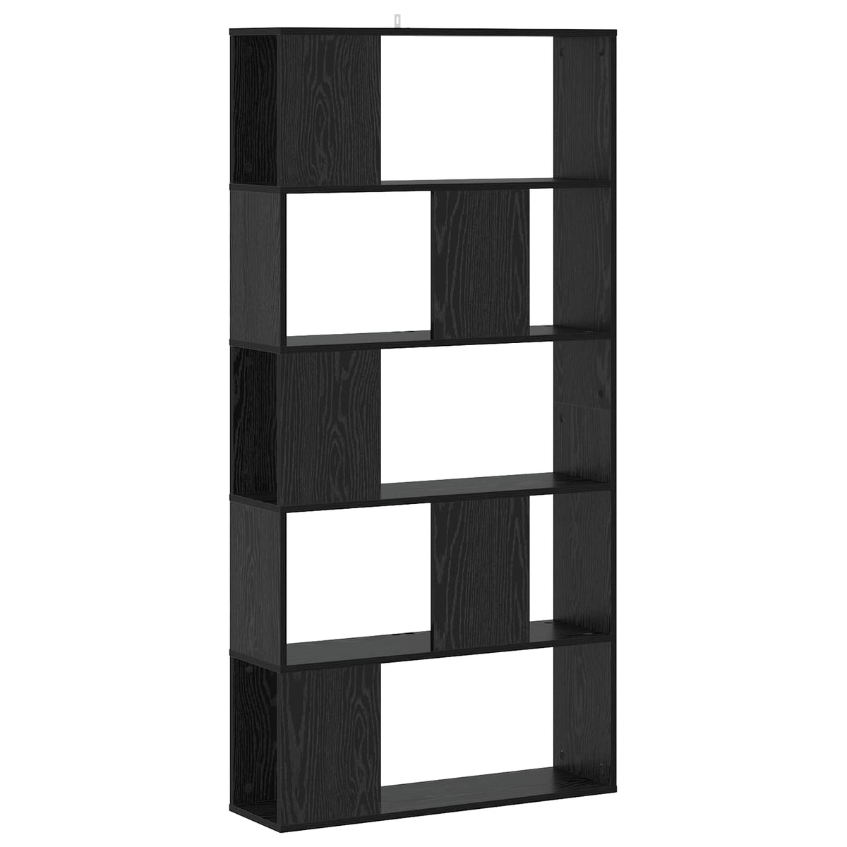 Bookcase 5-Tier 45x23,5x162,5 cm Engineered Wood Black oak 80.5 cm