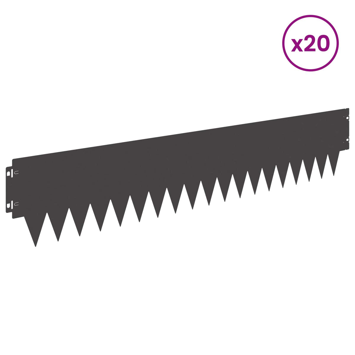 Lawn Edging 103 x Steel 20 pcs Height 20 cm Black