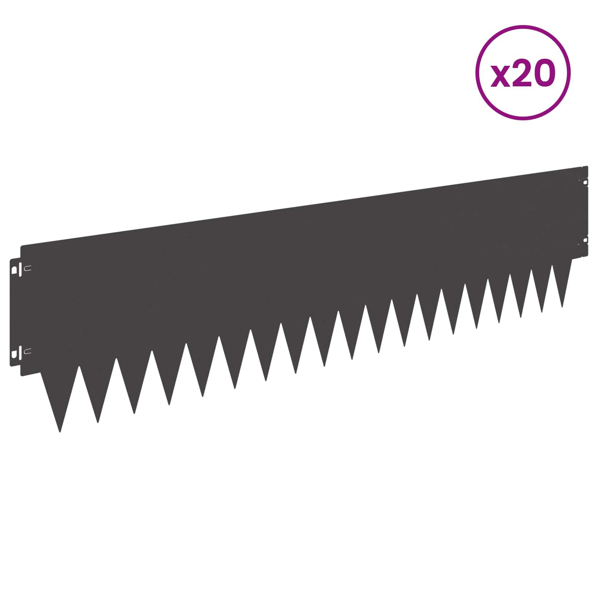 Lawn Edging 103 x Steel 20 pcs Height 25 cm Black
