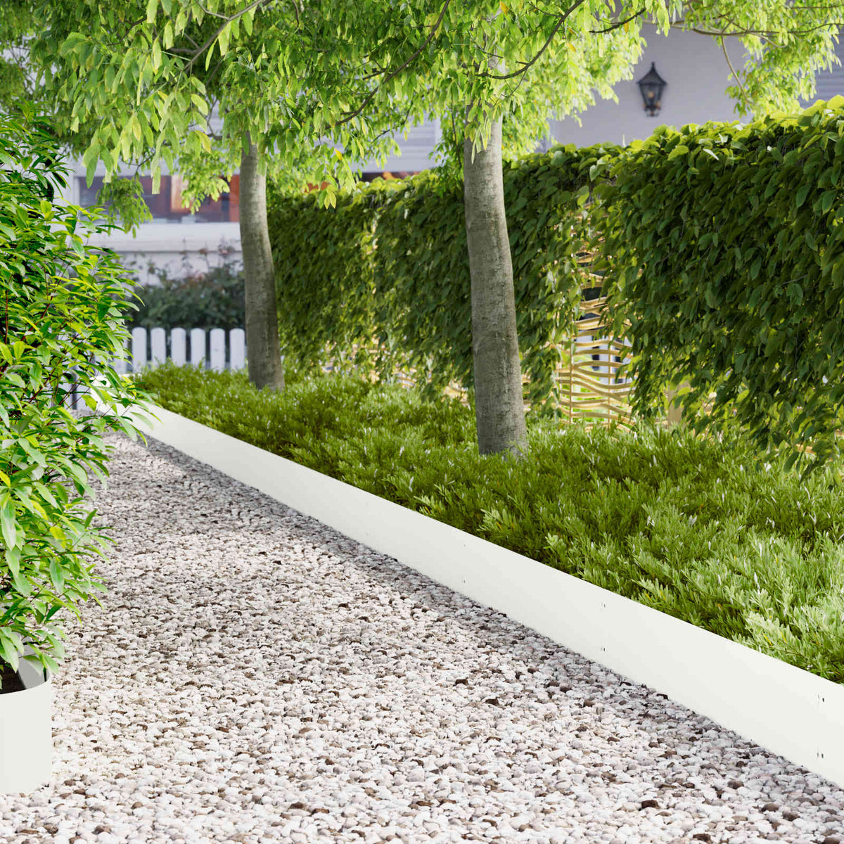 Lawn Edging 103 x Steel 20 pcs Height 25 cm White