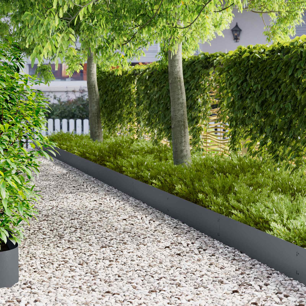 Lawn Edging 103 x Steel 20 pcs Height 25 cm Anthracite