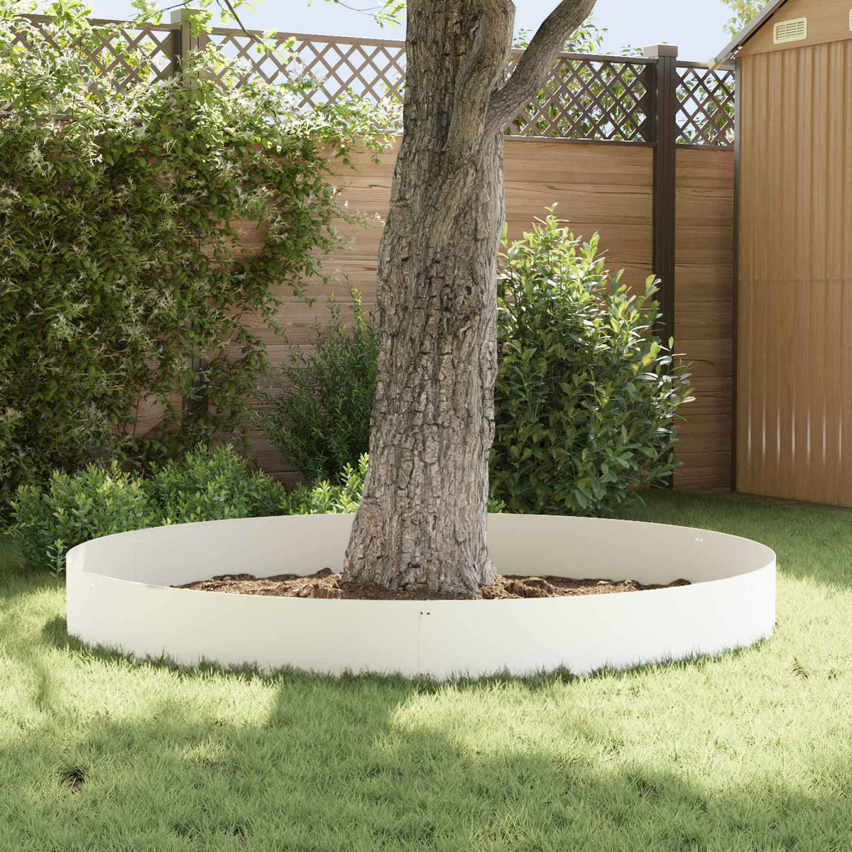 Lawn Edging 103 x Steel 10 pcs Height 30 cm White