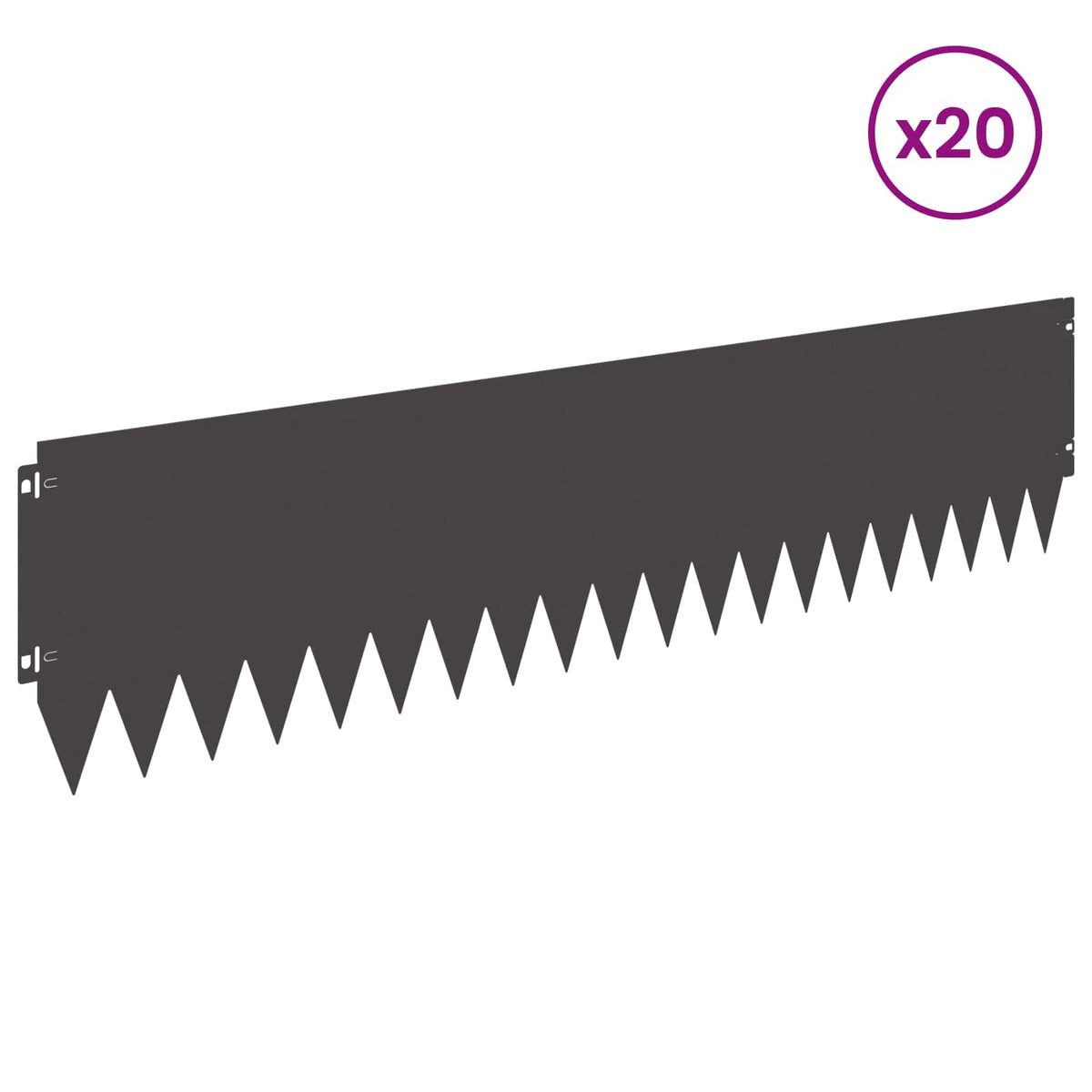Lawn Edging 103 x Steel 20 pcs Height 25 cm Black
