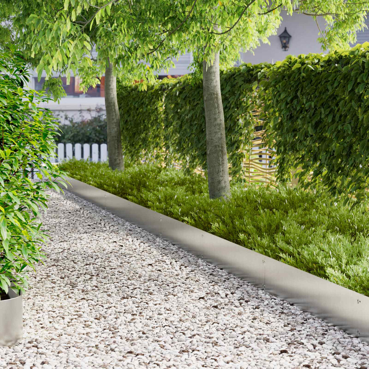 Lawn Edging 103 x Steel 20 pcs Height 25 cm Stainless steel