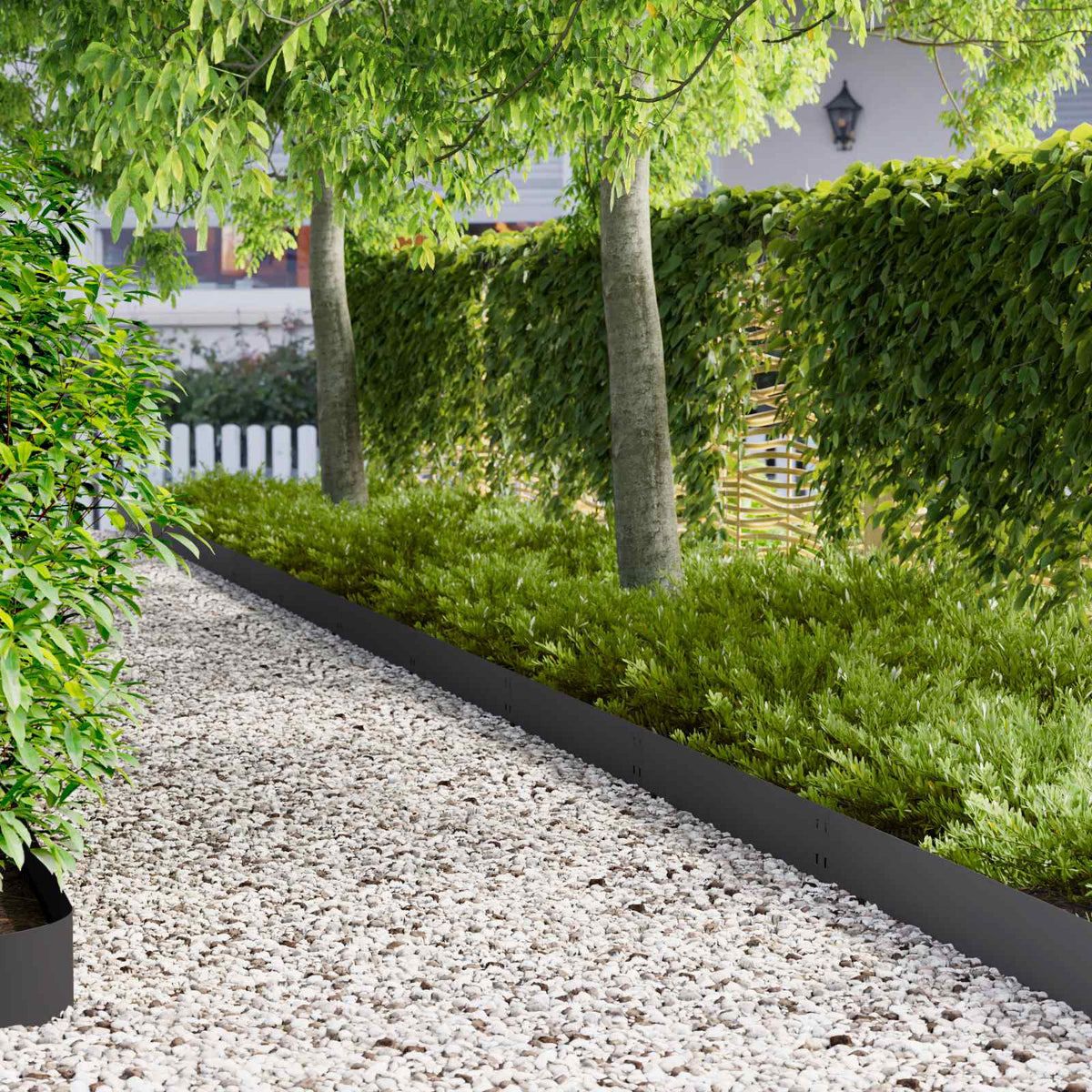 Lawn Edging 100 x Steel 20 pcs Height 20 cm Black