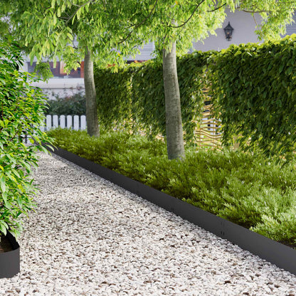 Lawn Edging 100 x Steel 20 pcs Height 20 cm Black