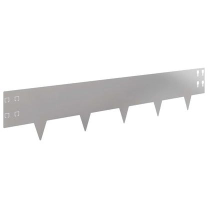 vidaXL Lawn Edging 50 pcs 100 x 20 cm Stainless Steel Silver 2