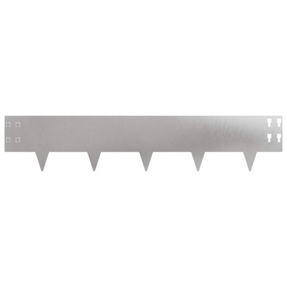 vidaXL Lawn Edging 50 pcs 100 x 20 cm Stainless Steel Silver 5