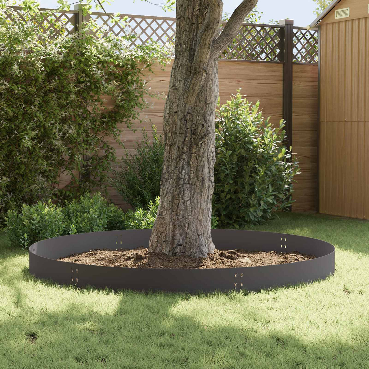 Lawn Edging 100 x Steel 20 pcs Height 25 cm Black