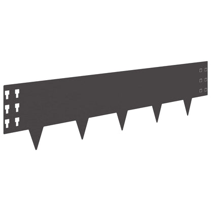 Lawn Edging 100 x Steel 20 pcs Height 25 cm Black