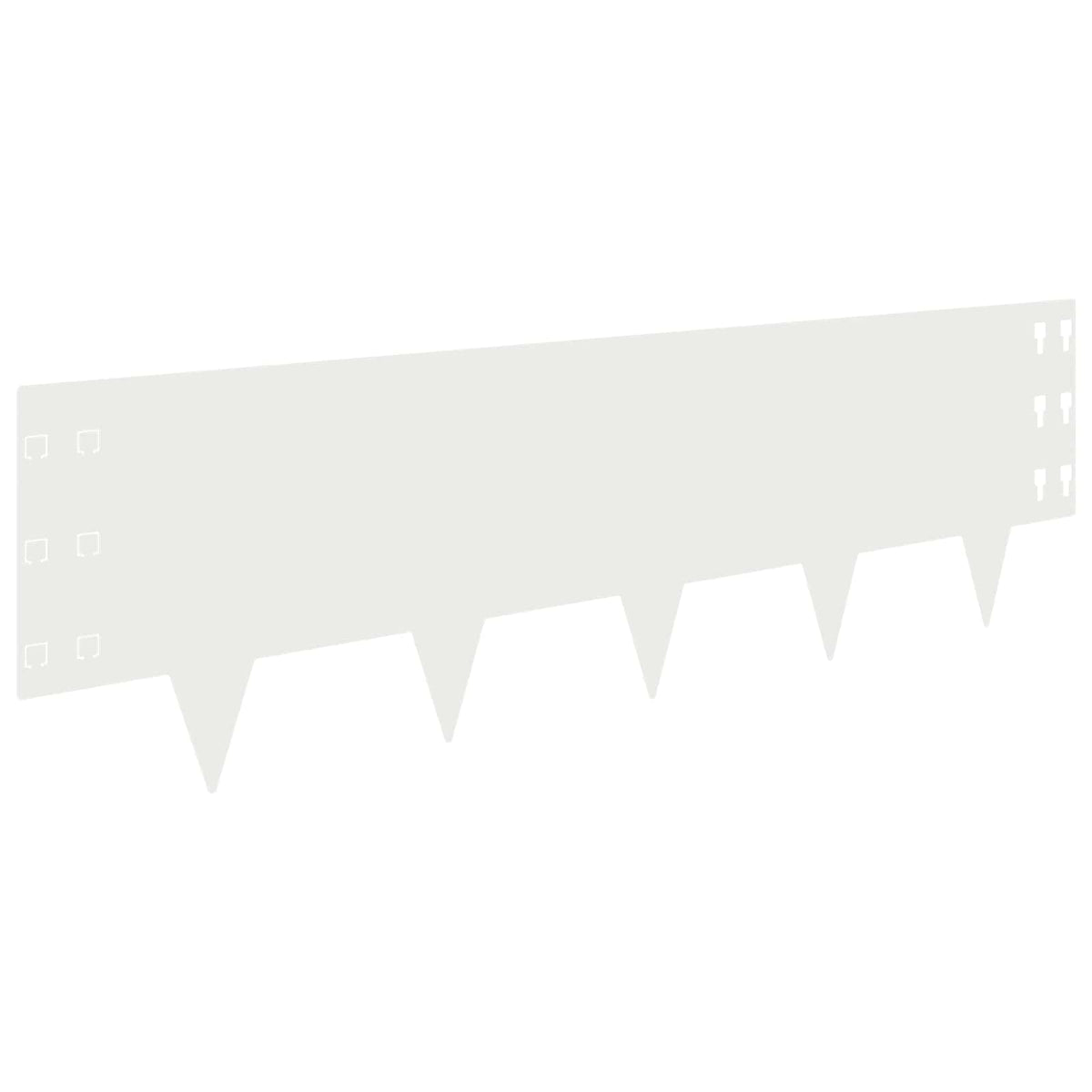 Lawn Edging 100 x Steel 10 pcs Height 30 cm White