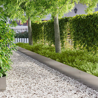 Lawn Edging 100 x Steel 10 pcs Height 30 cm Stainless steel