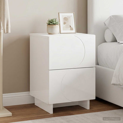 Bedside Cabinet 33.5 x 34.5 x 50 cm High gloss white 1