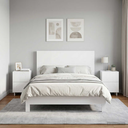 Bedside Cabinet 33.5 x 34.5 x 50 cm High gloss white 2