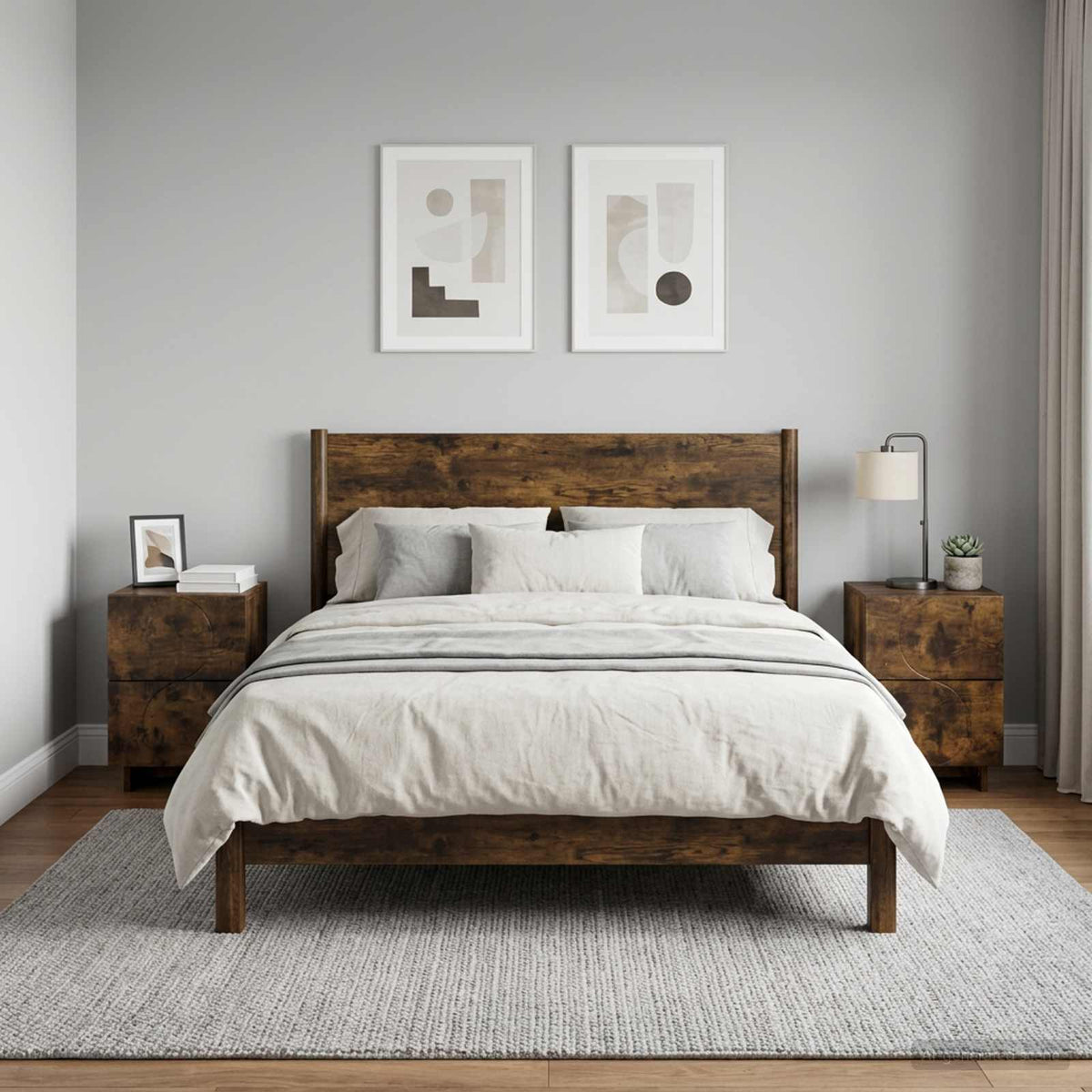 Bedside Cabinet 33.5 x 34.5 x 50 cm Smoked oak 2