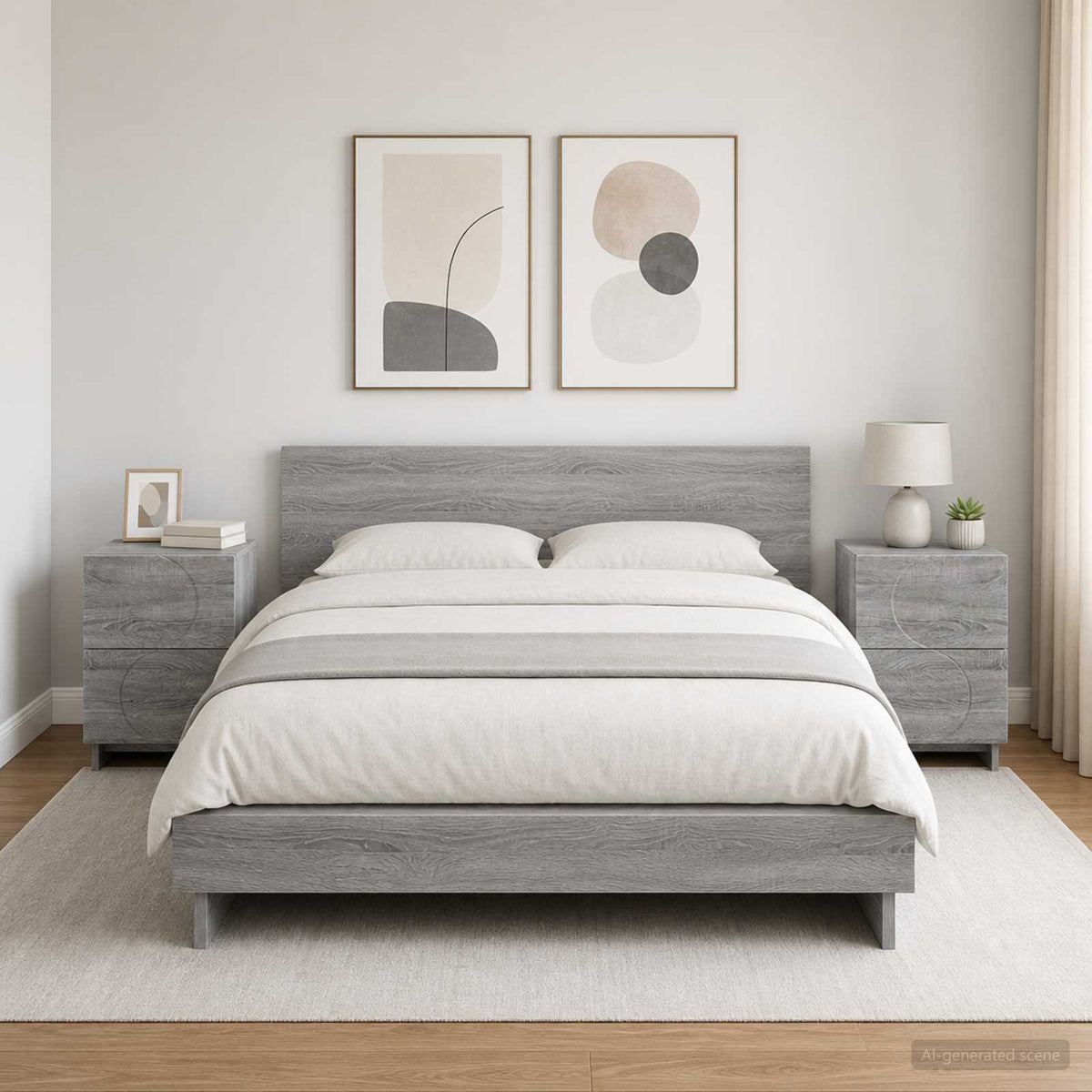Bedside Cabinet 33.5 x 34.5 x 50 cm Grey sonoma 2