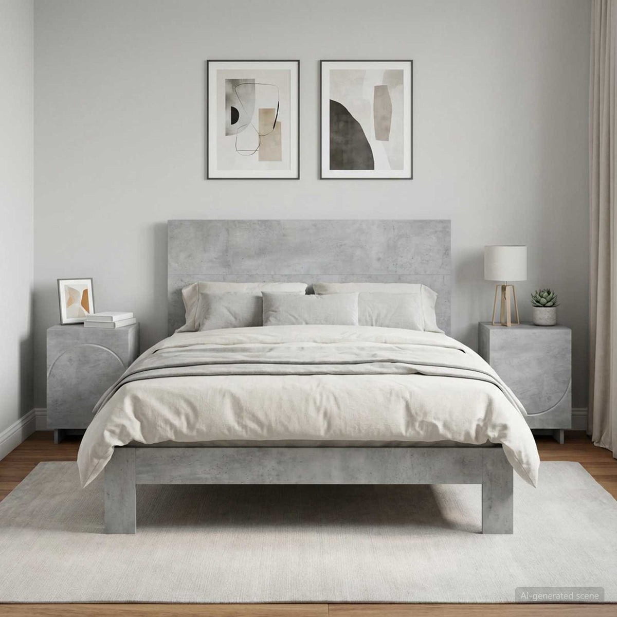 Bedside Cabinet 33.5 x 34.5 x 50 cm Concrete grey