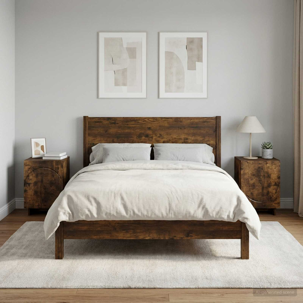 Bedside Cabinet 33.5 x 34.5 x 50 cm Smoked oak